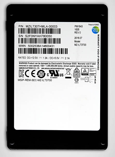 SSD SAS 12Gb/s PM1643 de Samsung